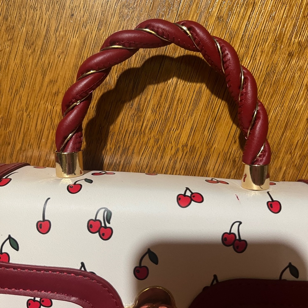 Cherry Print Women's Bag with Red Accents - Picture 2 of 8